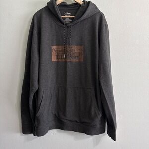LL Bean Hoodie Mens XXL Grey Comfort Camp Katahdin Sweatshirt Slightly Fitted